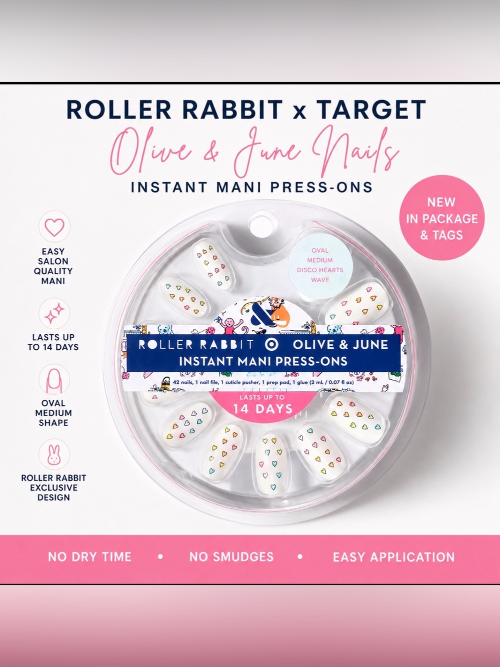 Roller Rabbit x Target Olive & June Instant Mani Press-On NWT